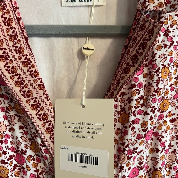 Bohme Floral Red and Pink Maxi Dress - Picture 3 of 4